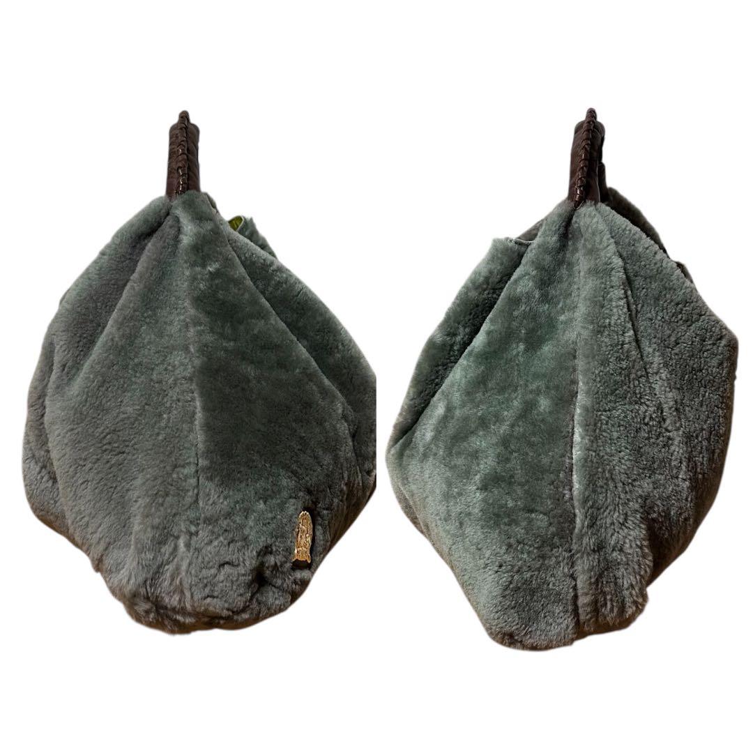 美品　ADMJ ファーバッグ　ハンドバッグ　手さげ　ゴールドロゴ　A4収納　冬