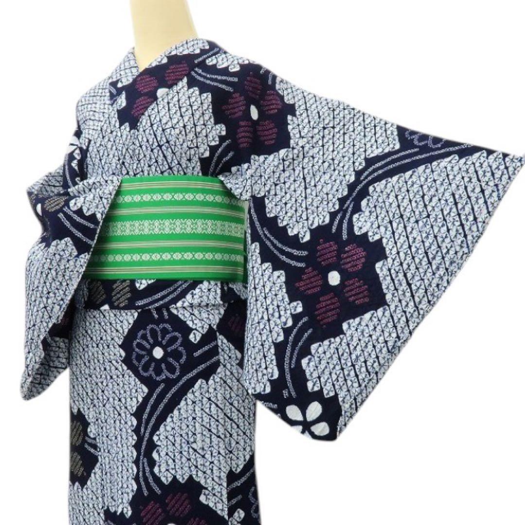 ちいちゃん✺美品 有松鳴海絞り 高級浴衣 着物 綿 A3149