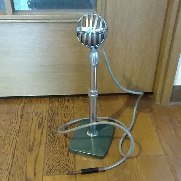 アンティーク　スタンドマイク　レトロ　ガイコツマイク