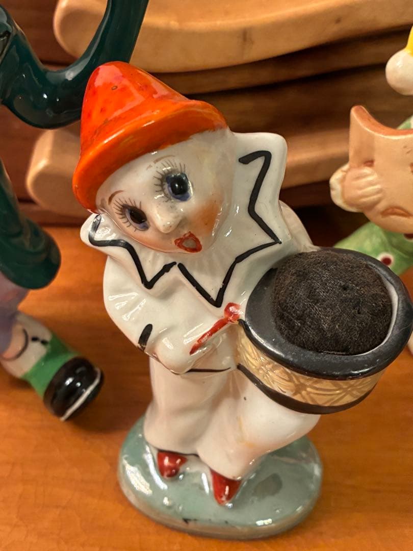 ビンテージ50s ミッドセンチュリー ジェスチャー　ハーレクイン　ピエロ　レトロ