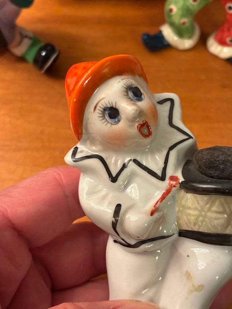 ビンテージ50s ミッドセンチュリー ジェスチャー　ハーレクイン　ピエロ　レトロ