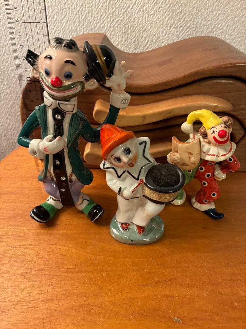 ビンテージ50s ミッドセンチュリー ジェスチャー　ハーレクイン　ピエロ　レトロ