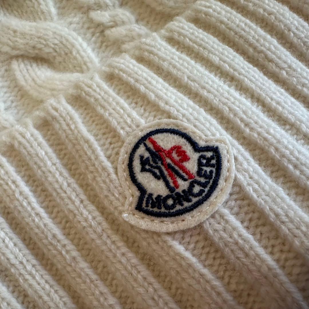 Moncler カシミア混　ニット帽　アイボリー ビーニー　モンクレール