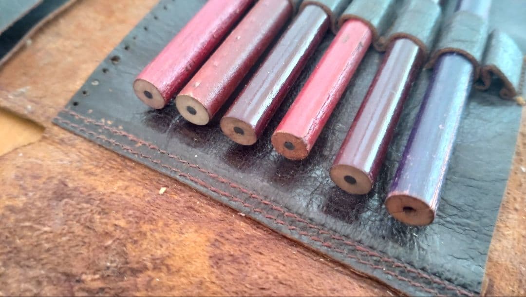 昭和レトロ　当時物　軍用★ヨット鉛筆800HB★　皮のケース付き　未使用