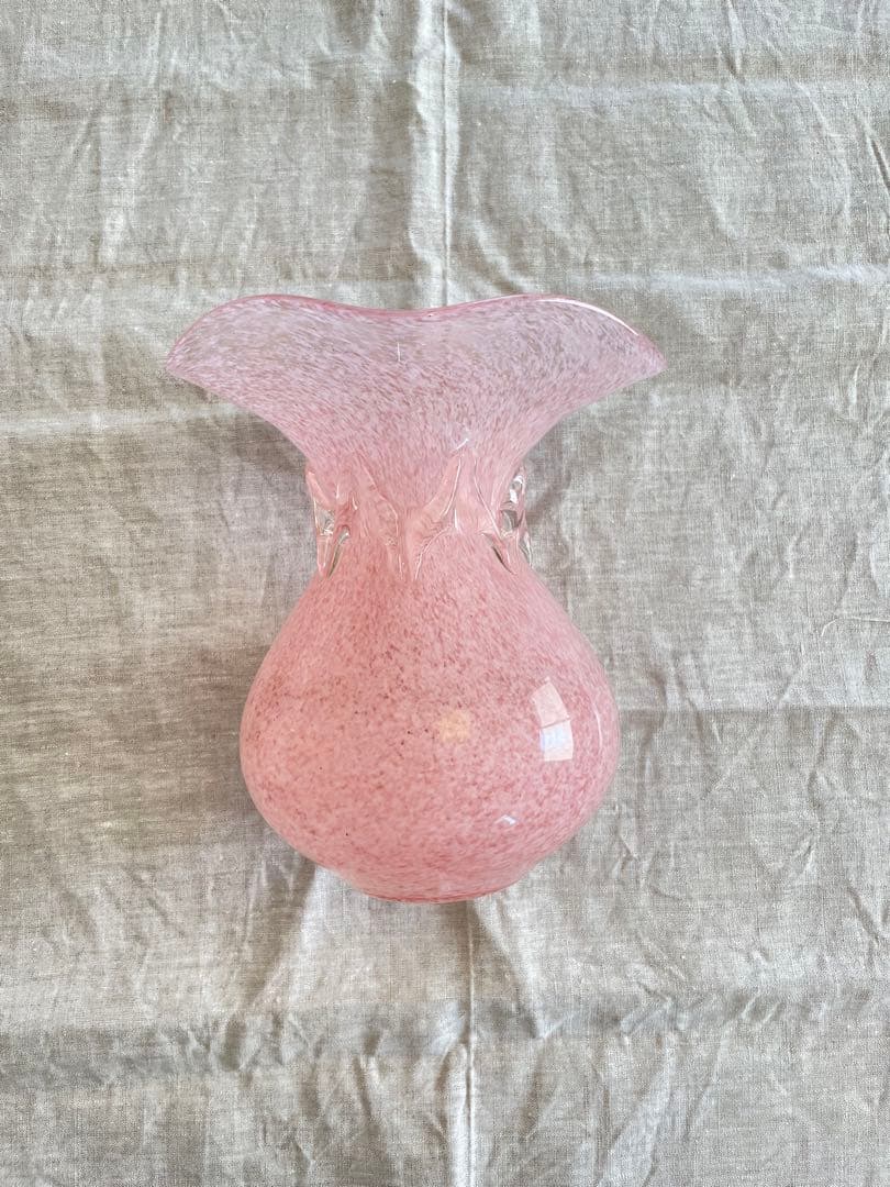 ガラス 花瓶 ピンク 桃色