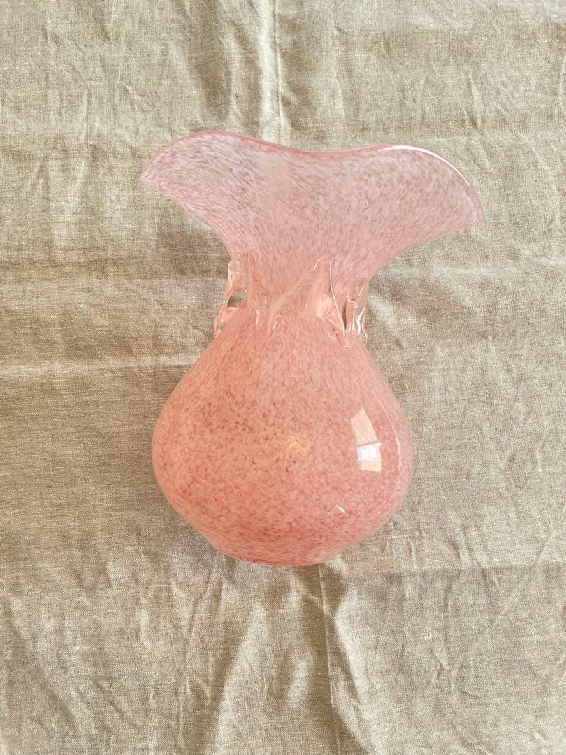 ガラス 花瓶 ピンク 桃色