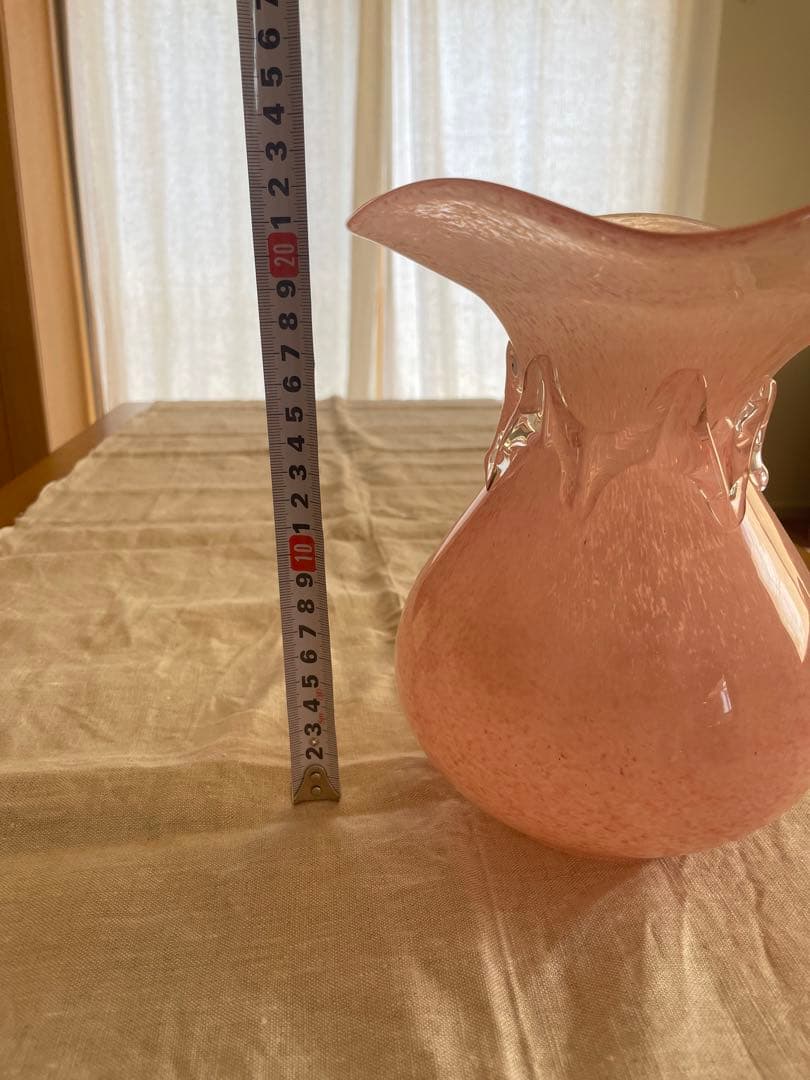 ガラス 花瓶 ピンク 桃色