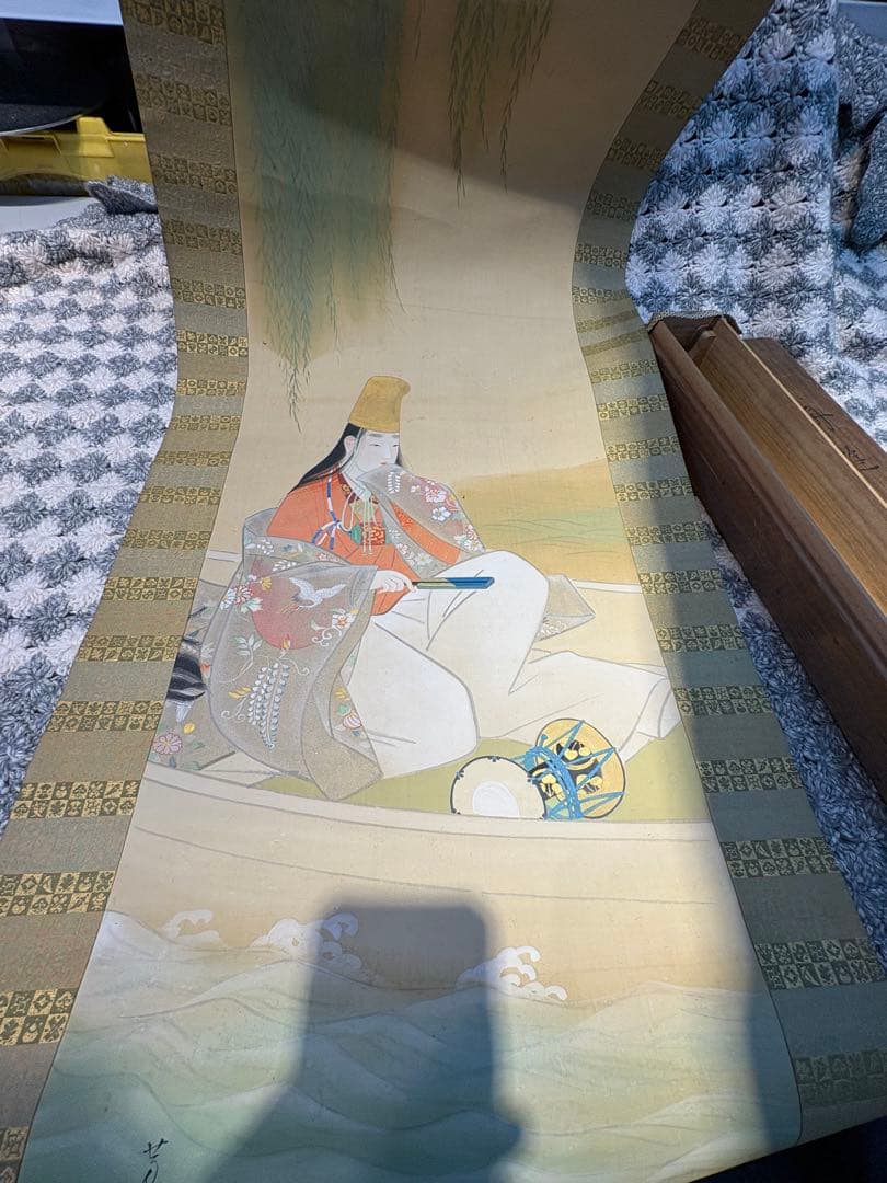 横尾芳月／「美人画」 掛軸 絹本