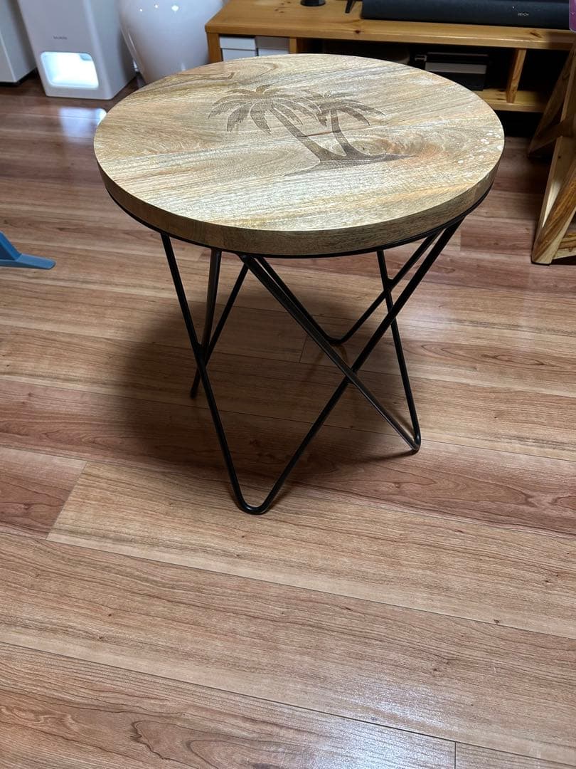 wtw 円形木製サイドテーブル