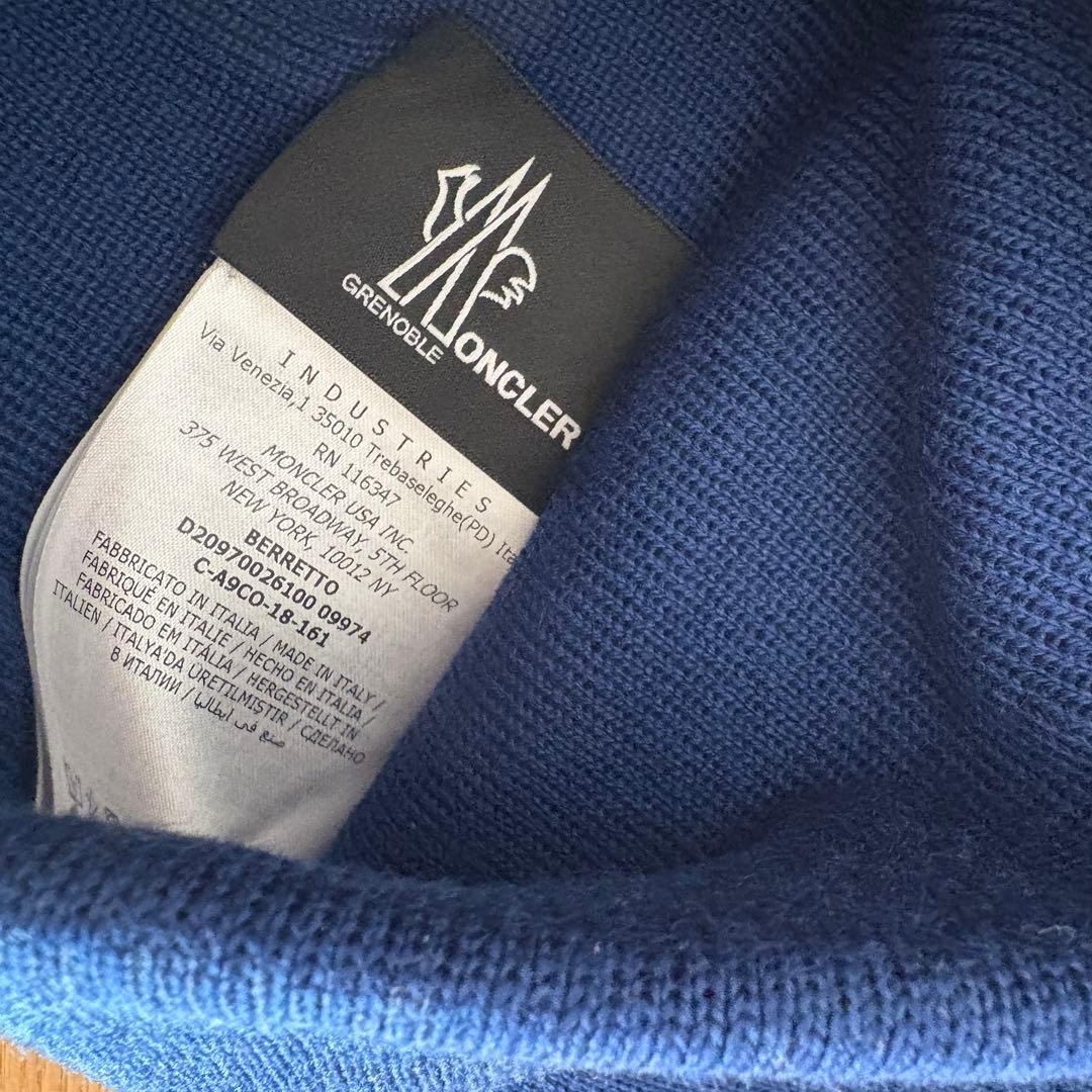 週末値下げ 新品 モンクレール グルノーブル ニット帽 ブルー系　正規品