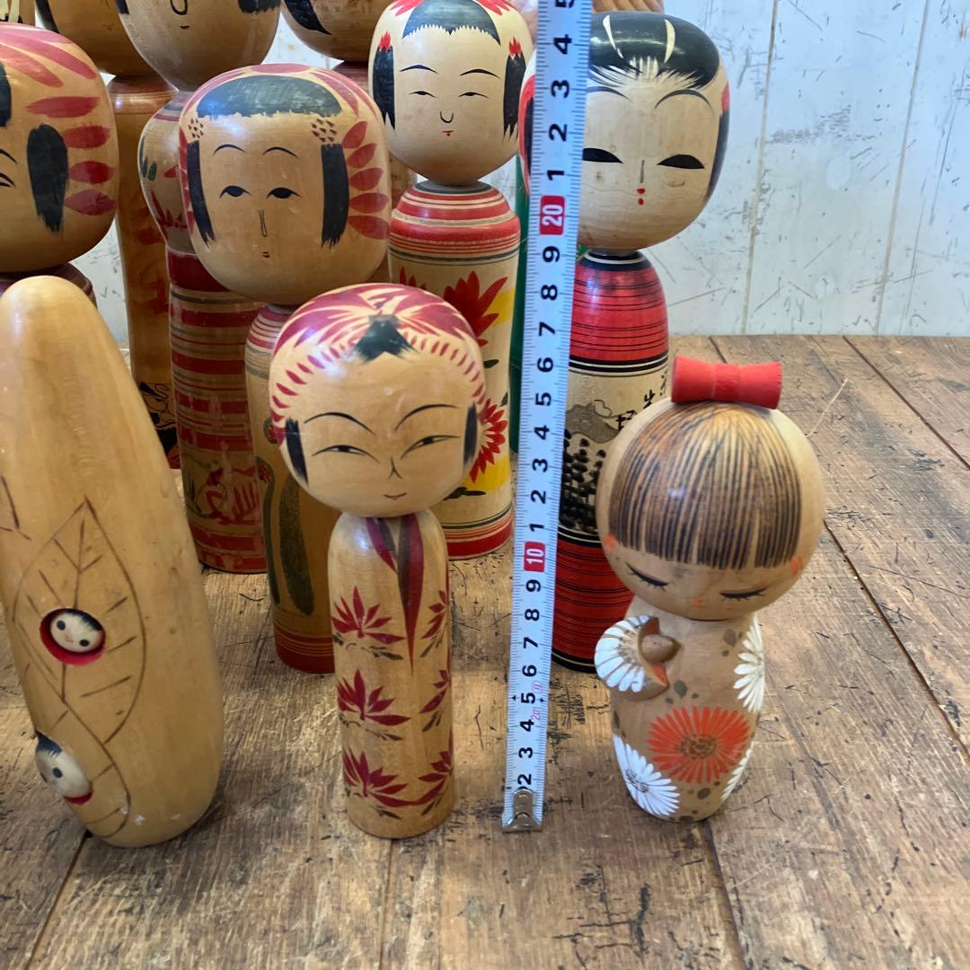 昭和レトロ こけし 小芥子 20体セット セット売り まとめ売り 木製 郷土人形