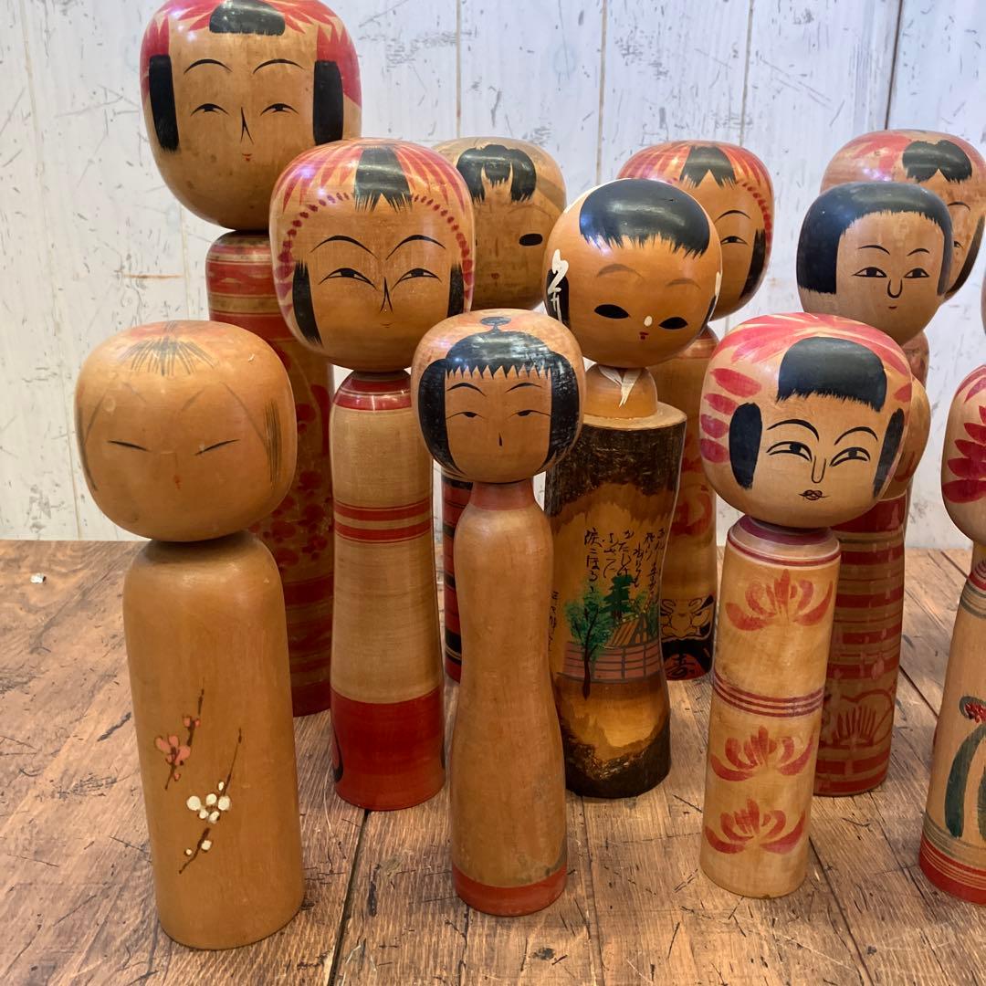 昭和レトロ こけし 小芥子 20体セット セット売り まとめ売り 木製 郷土人形