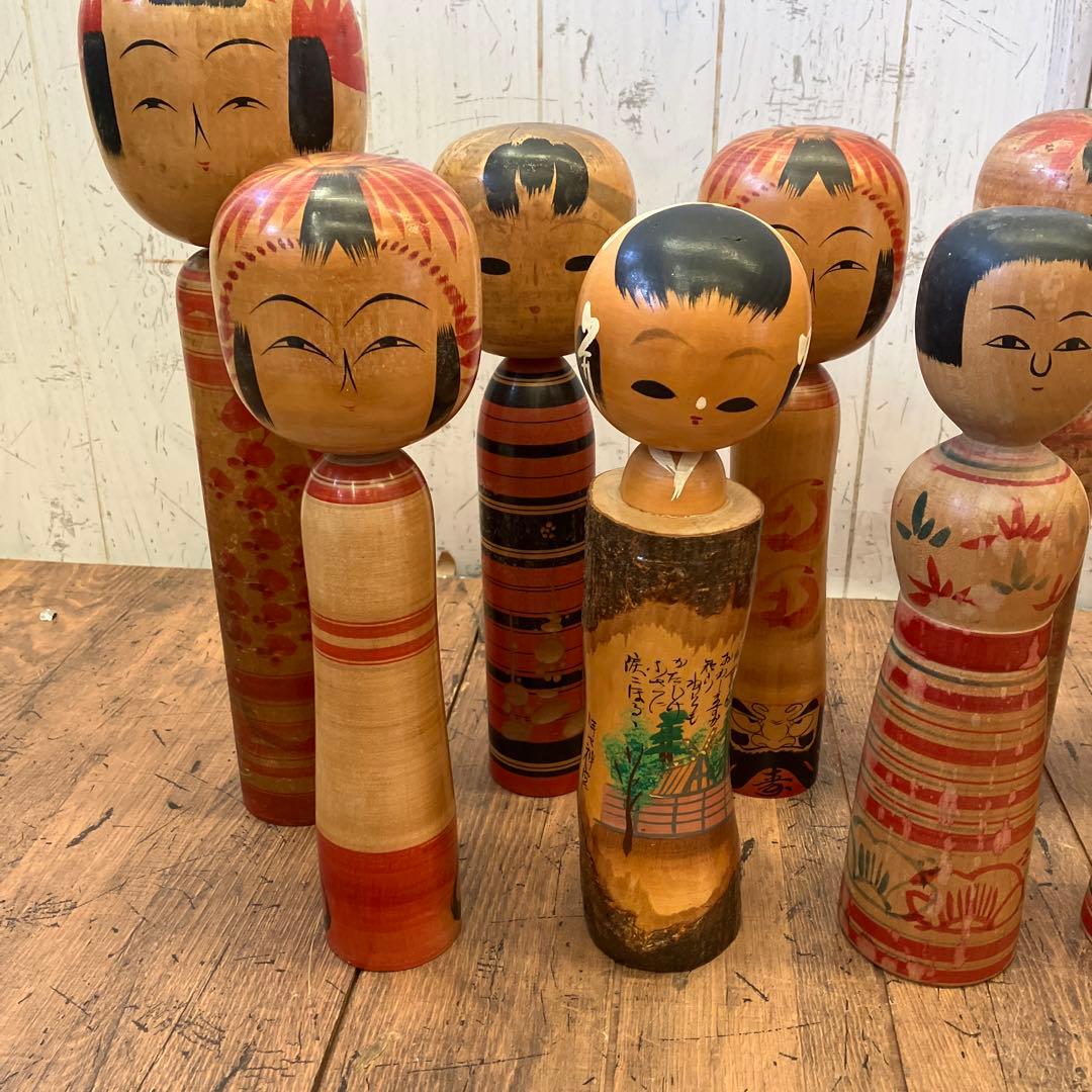 昭和レトロ こけし 小芥子 20体セット セット売り まとめ売り 木製 郷土人形