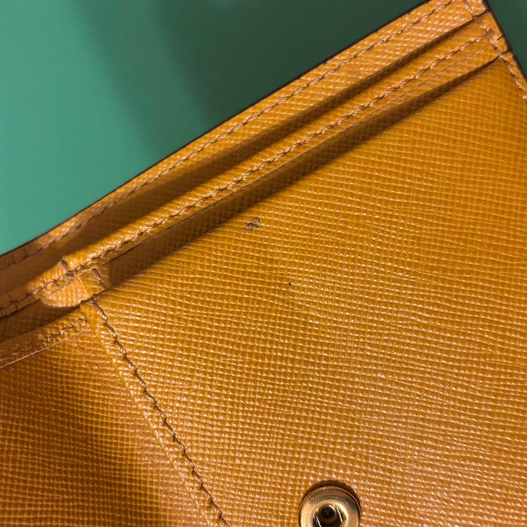 marni サフィアーノレザー製 二つ折りウォレット ブラック イエロー