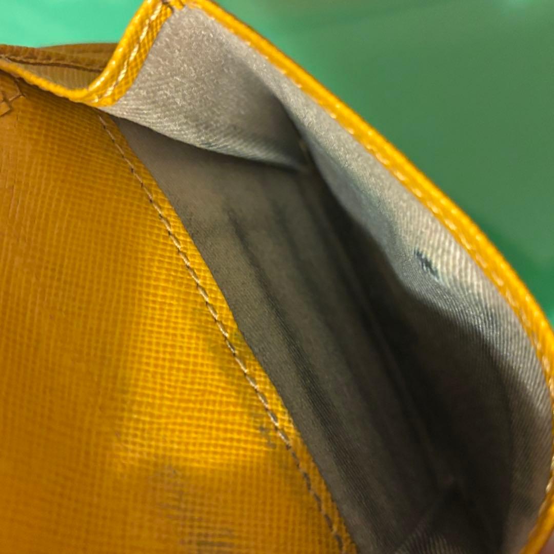 marni サフィアーノレザー製 二つ折りウォレット ブラック イエロー