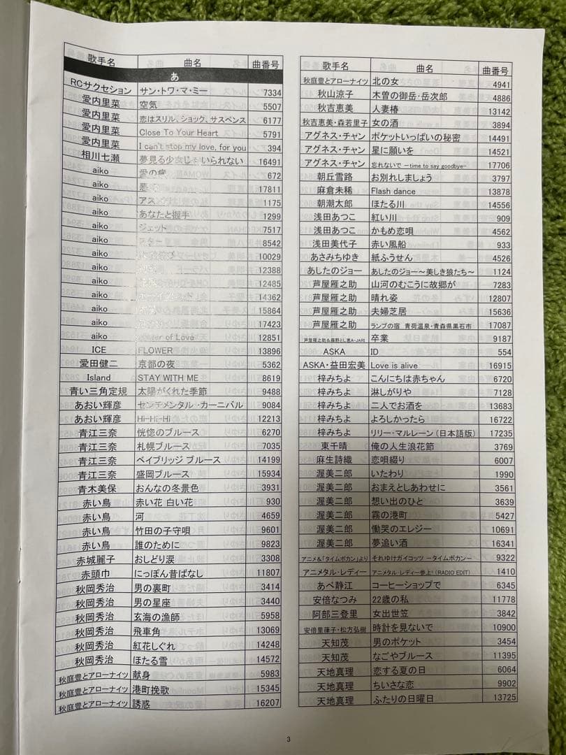 カラオケ1番　メモリーカード A 3000曲