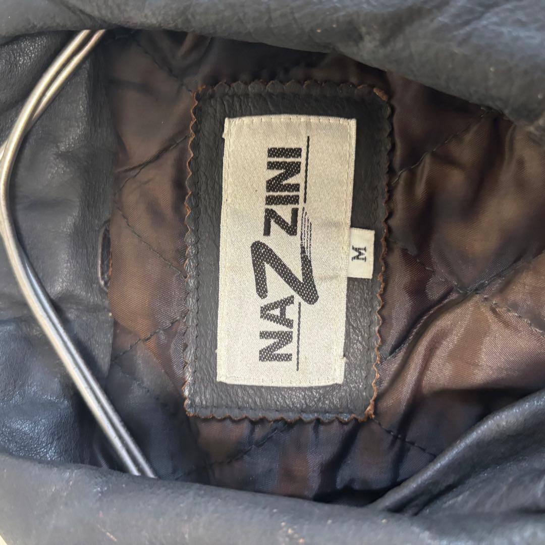 90's✨レザージャケット　シングルライダース　炭黒　フェード　本革　黒　M