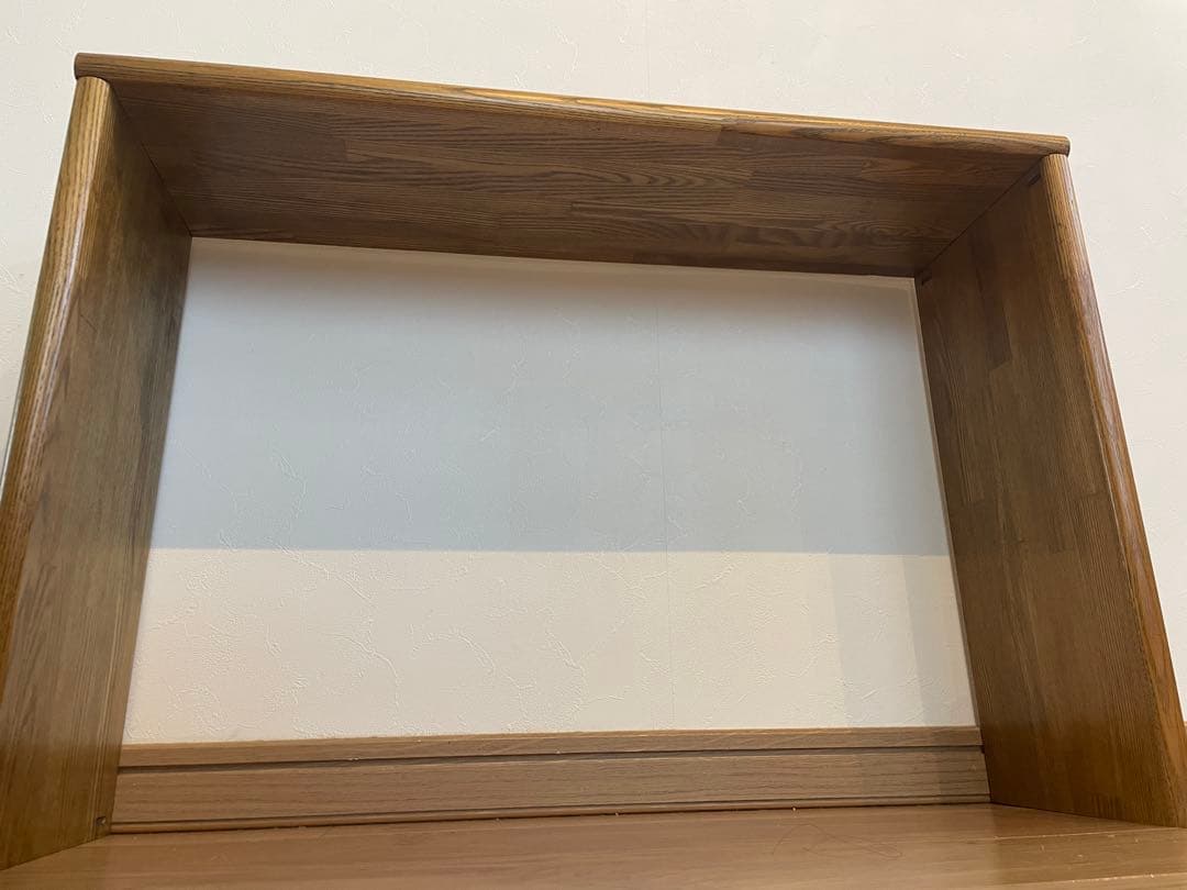 オープンシェルフ　オーク　無垢材　ダークウォールナット