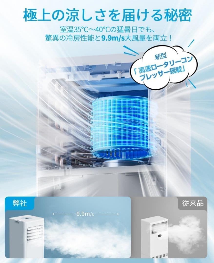 スポットクーラー 家庭用 スポットエアコン 工事不要 2.63kW　2025