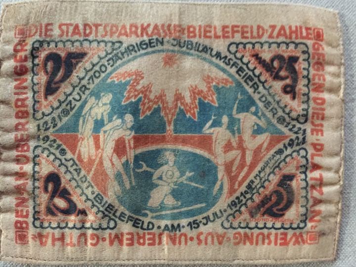 ドイツ1921年 25マルク 布幣