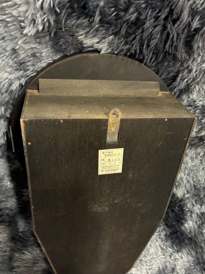 B）希少 アンティーク柱時計 愛工社CROWNFAN ダルマ四つ丸 31day