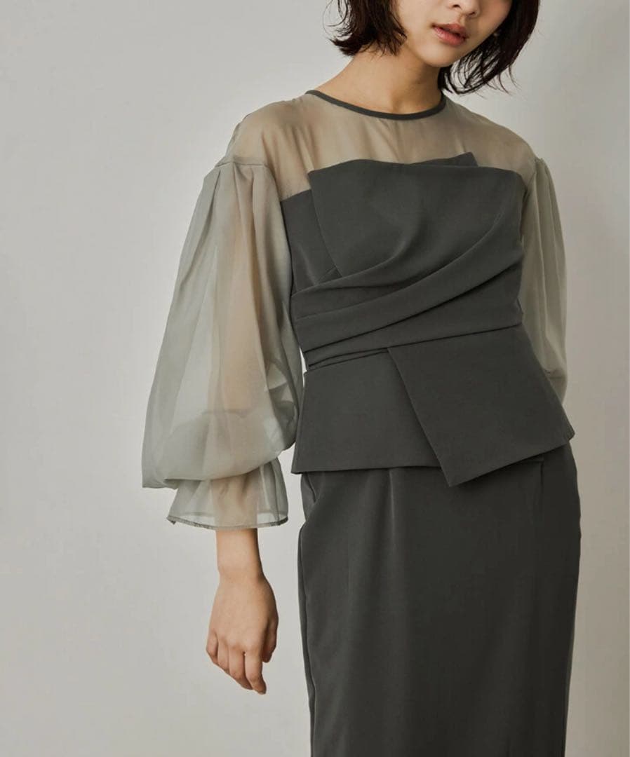 タグ付✨ ANDRESD キャンディスリーブ ビスチェ ワンピース オーガンジー