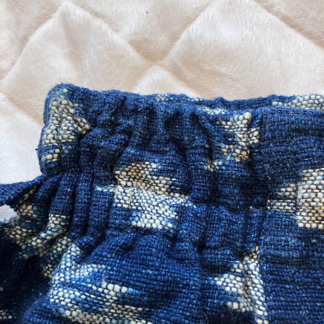 sorairo★うさとの服 藍染風・ヘンプ混 イカパンツ／巻きスカート風