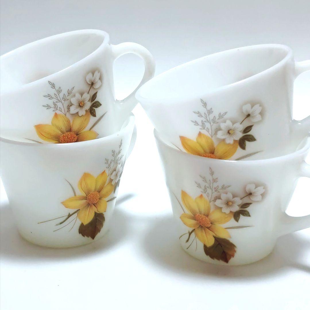 ビンテージ カップ&ソーサー 4客 オールドパイレックス