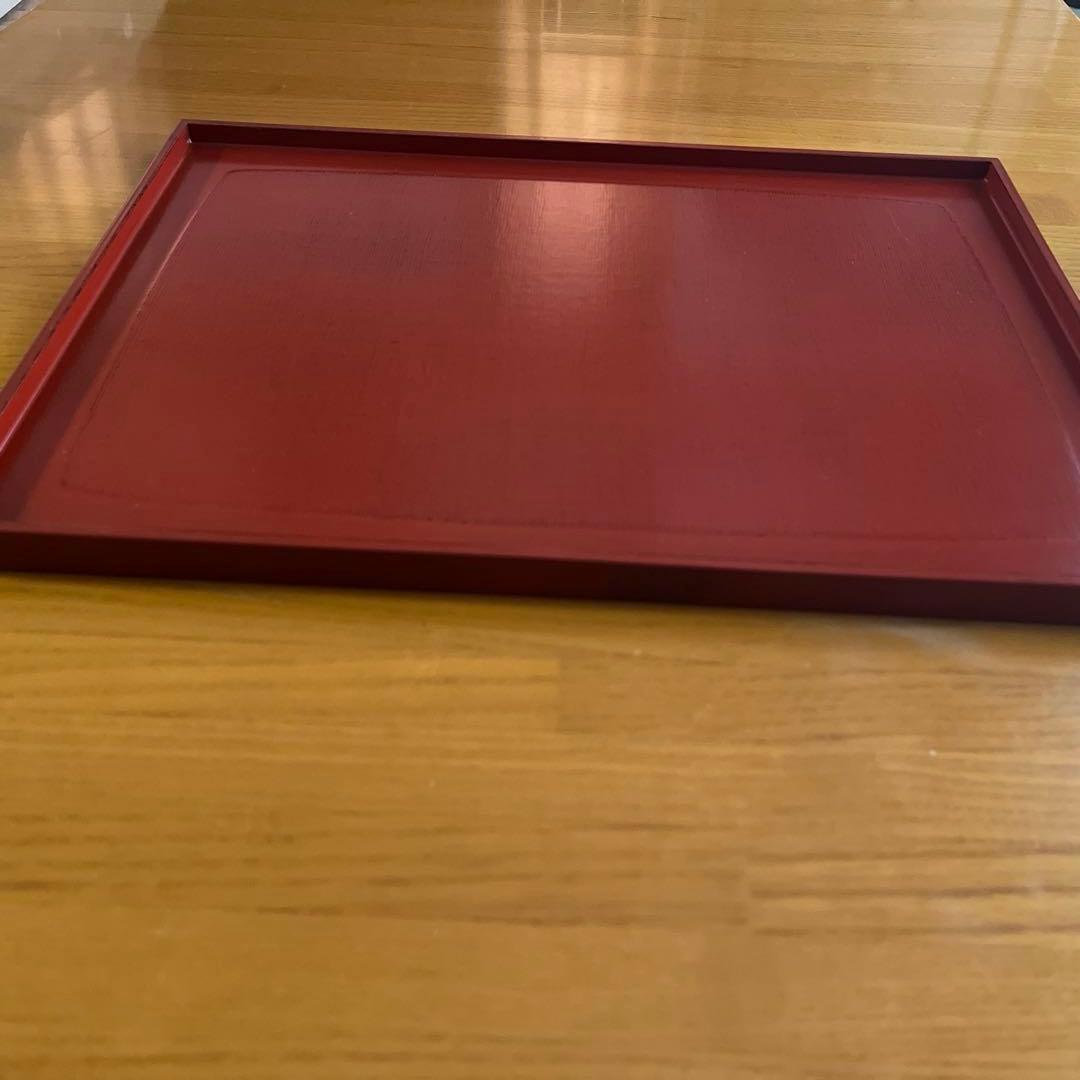 【新品未使用】お盆 トレー 四角 長方形 越前漆器尺三角盆
