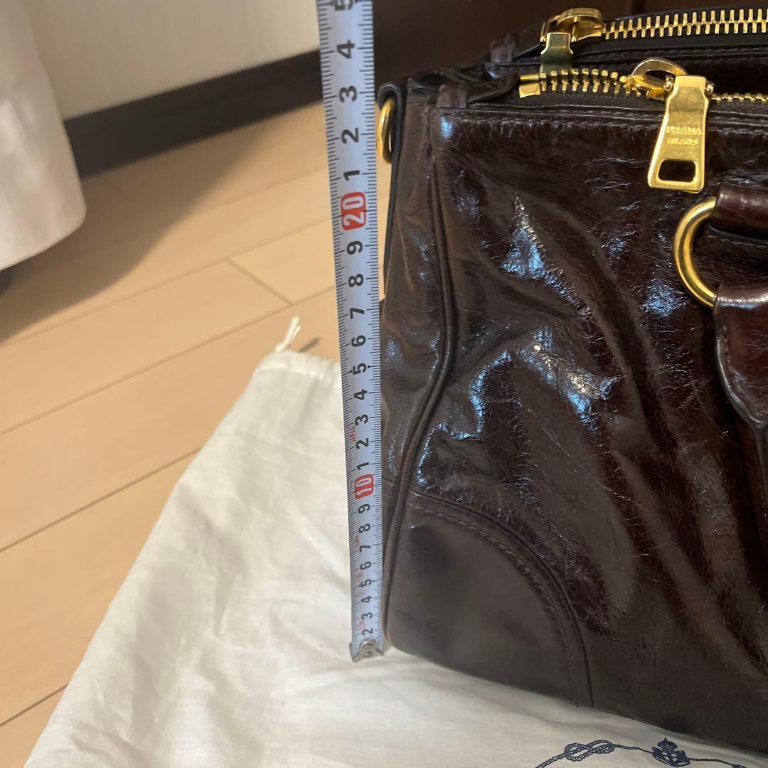 PRADA レザー　バック　ブラウン　焦茶　トートバッグ