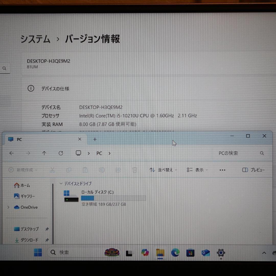小型！Win11公式対応10世代Corei5/メ8G/新品SSD/無線/HDMI