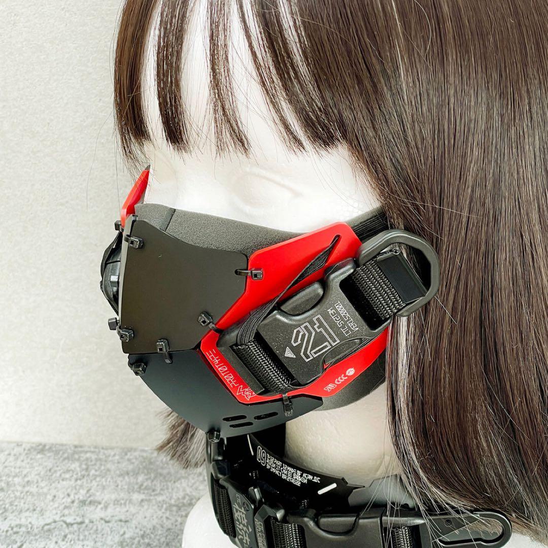 【中央町戦術工芸】装甲マスクユニットmk21 black×red XLサイズ