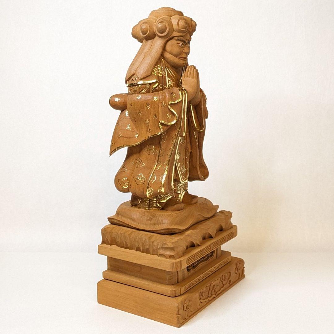 【セール・新品】 中山鬼子母神　金泥　紅檀　総高さ約32.5㎝　鬼子母神