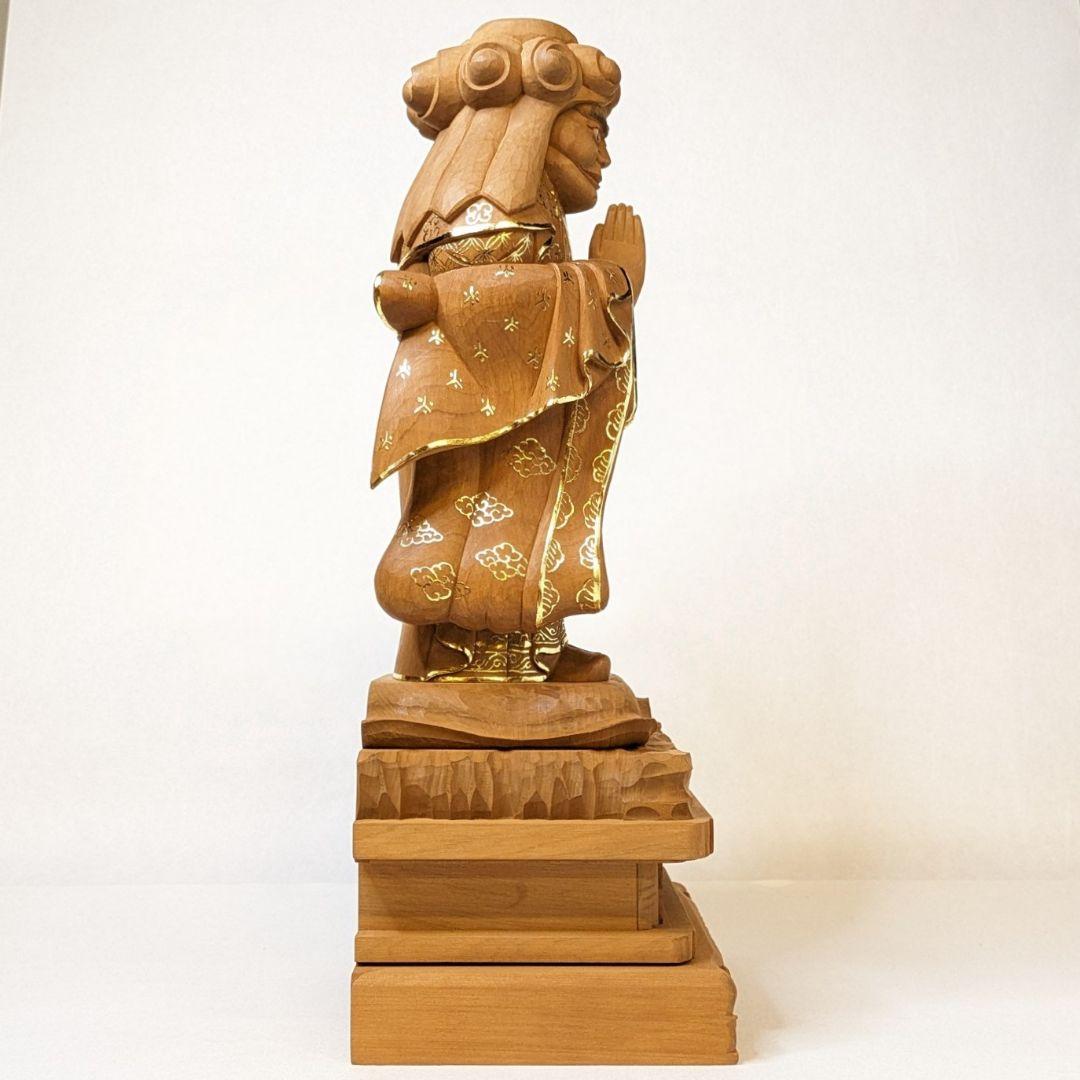 【セール・新品】 中山鬼子母神　金泥　紅檀　総高さ約32.5㎝　鬼子母神