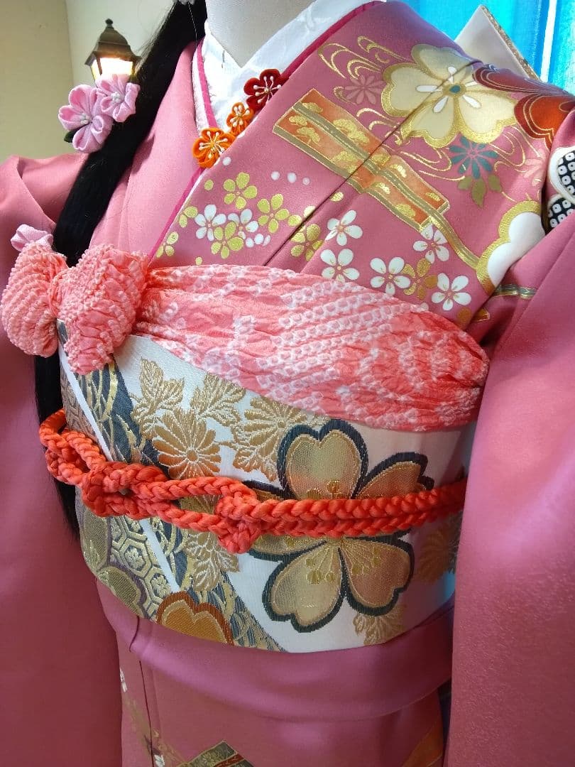 振袖フルセット、正絹振袖、成人式、重ね衿、帯揚げ帯締め、西陣袋帯、長襦袢