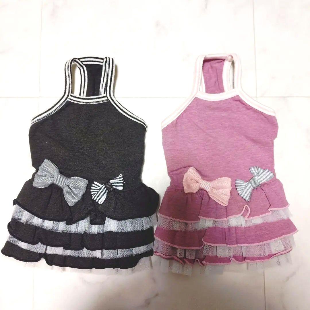 THEfancys テラヘルツ2wayフリフリワンピ ブラック＋ピンク