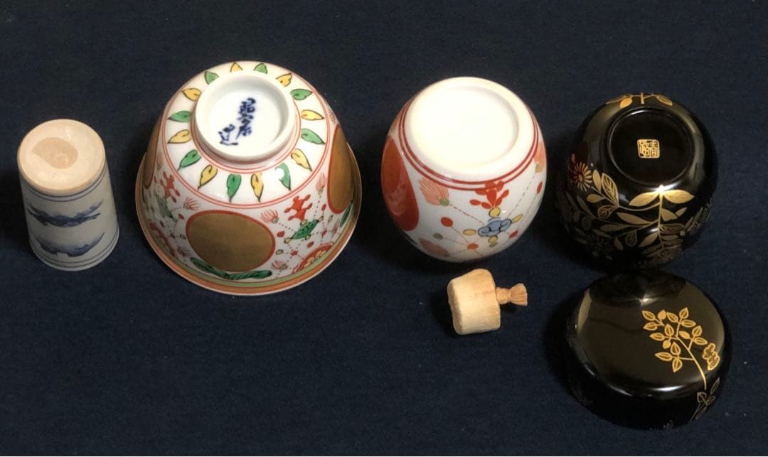 割引❗️茶道具 蒟醤 茶箱 お茶道具5点付 木製漆器　250827G3