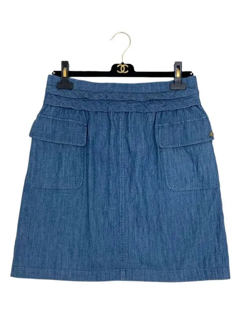 CHANEL シャネル　 デニム　スカート　ココマーク付き　正規品