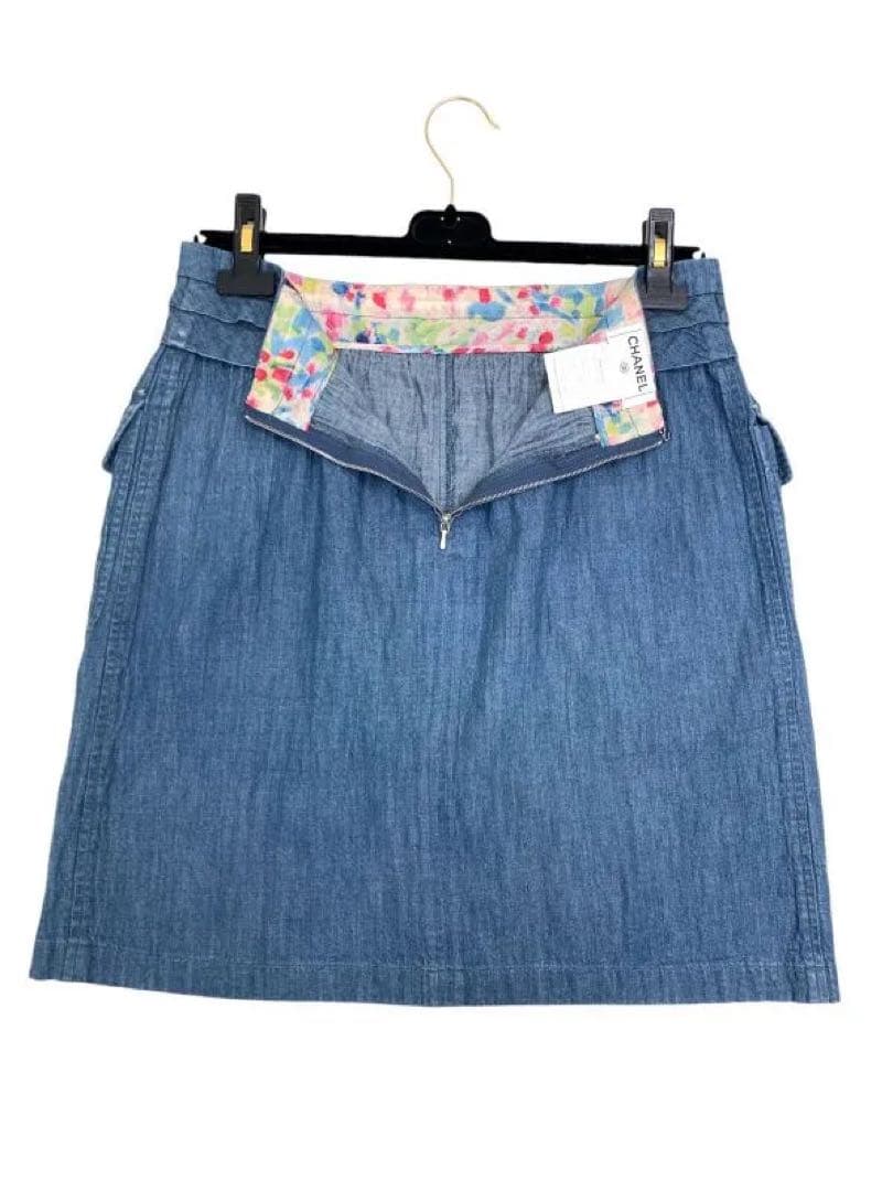 CHANEL シャネル　 デニム　スカート　ココマーク付き　正規品