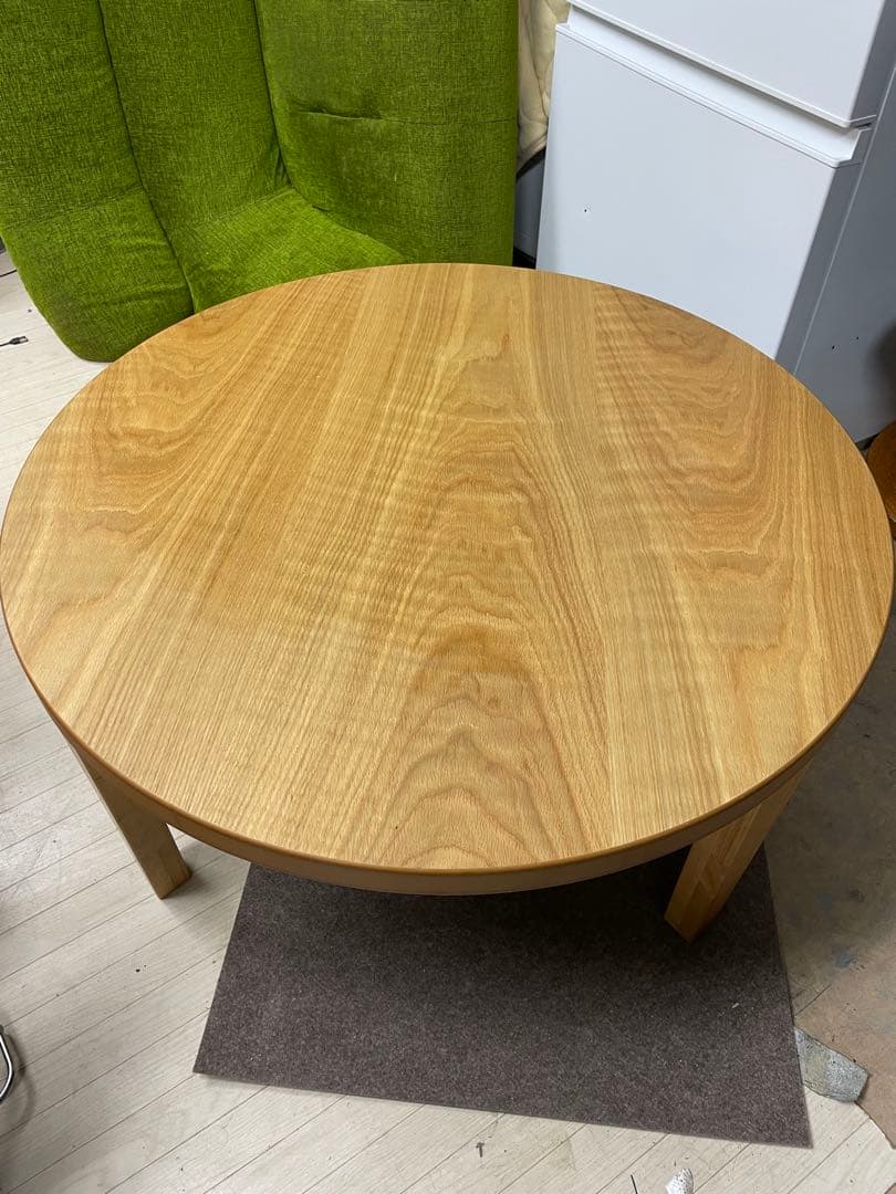 家具の里　木製円形こたつテーブル MSU-601Eヒーター付き