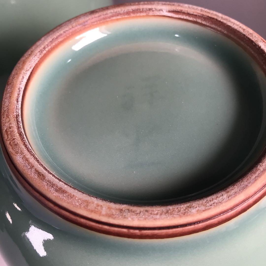 Ｍ１４６　皆具　『平安祥堂造』『飛青磁』『水指　建水　蓋置　杓立』　共箱　茶道具