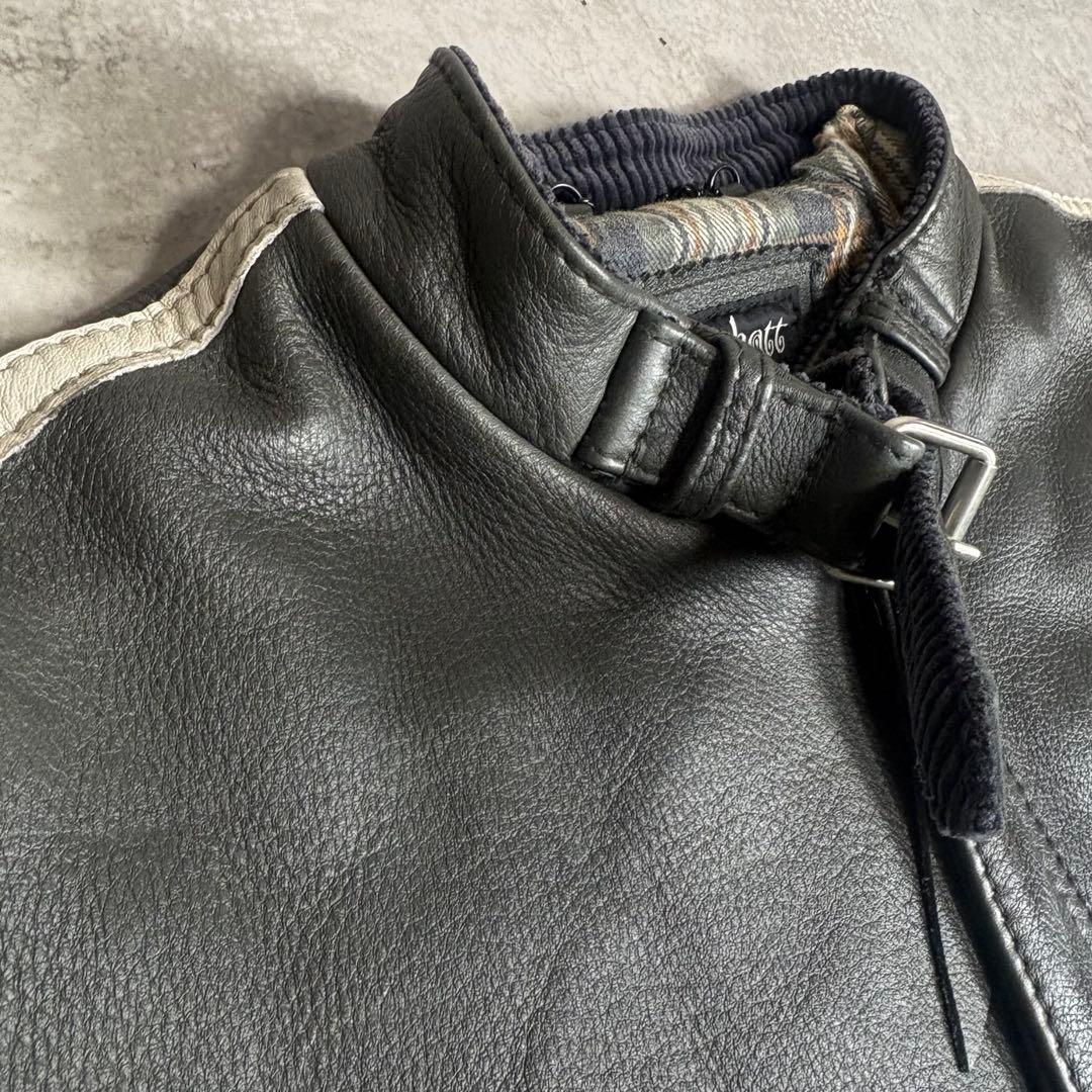 ショット　 Schott シングル　レザー ライダースジャケット　L カーキ