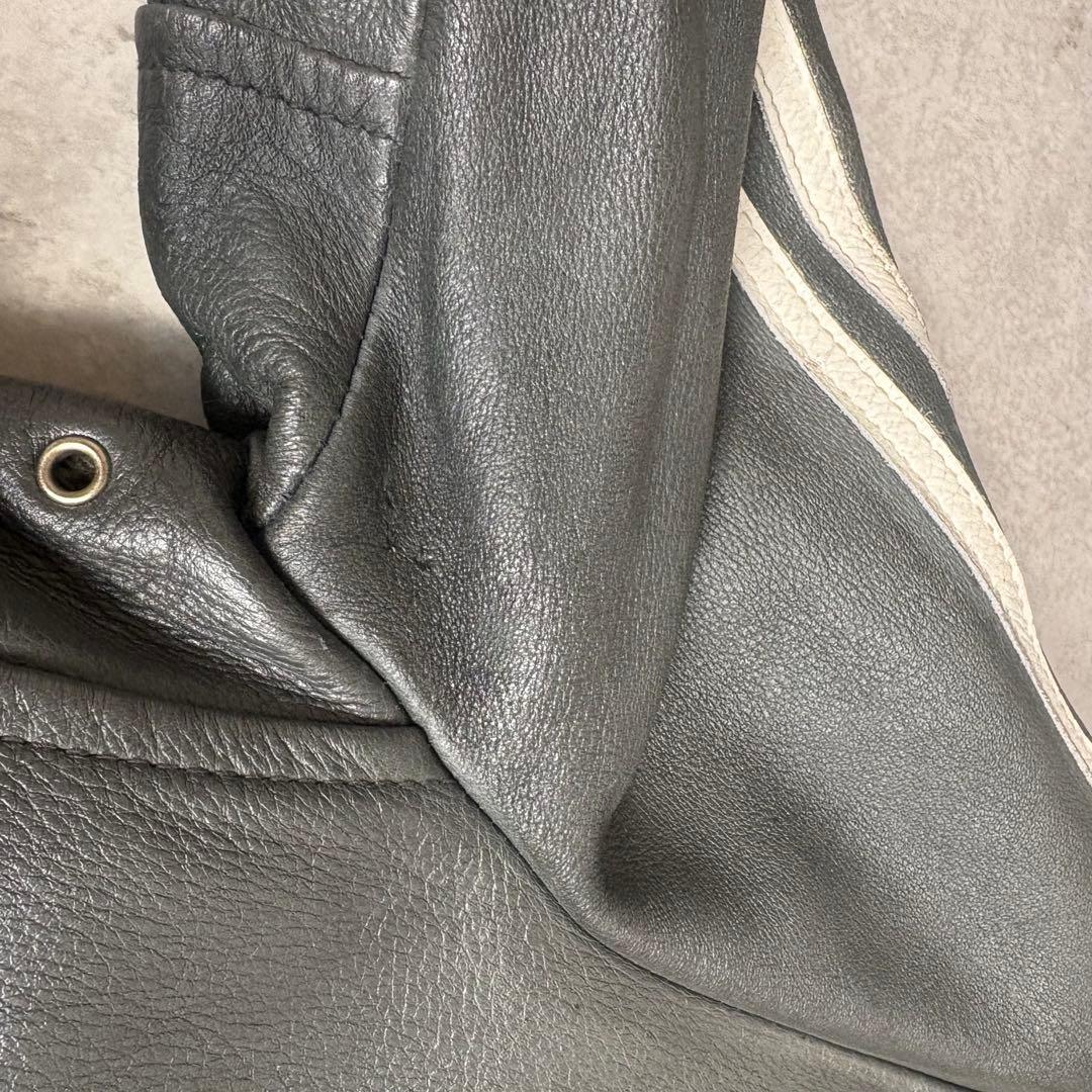 ショット　 Schott シングル　レザー ライダースジャケット　L カーキ