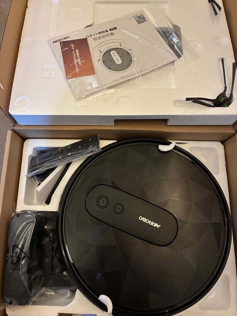 ロボット掃除機 2800Pa 強力吸引 WiFi App対応遠隔操作　ブラック