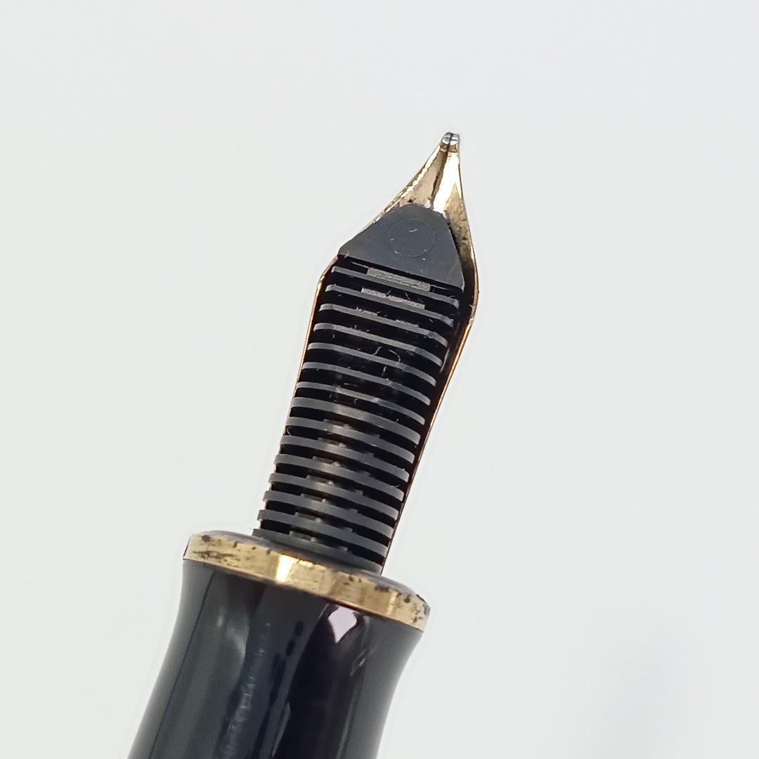 ペリカン 万年筆 14金 緑縞 14C-585 バイカラー グリーン ゴールド