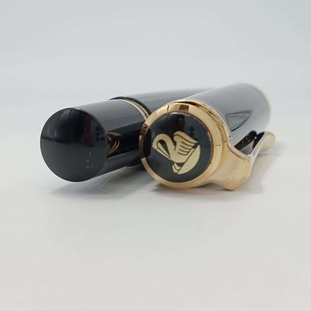 ペリカン 万年筆 14金 緑縞 14C-585 バイカラー グリーン ゴールド