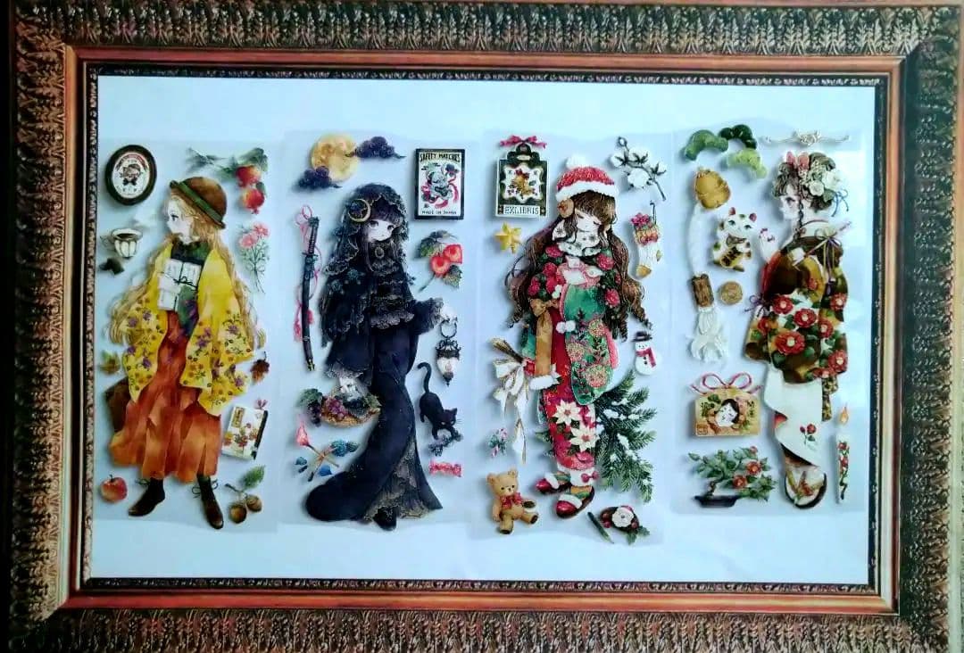 ✩再販✩J22＃四季歌(水晶PET)切り売り海外人物マステ季節日記手帳