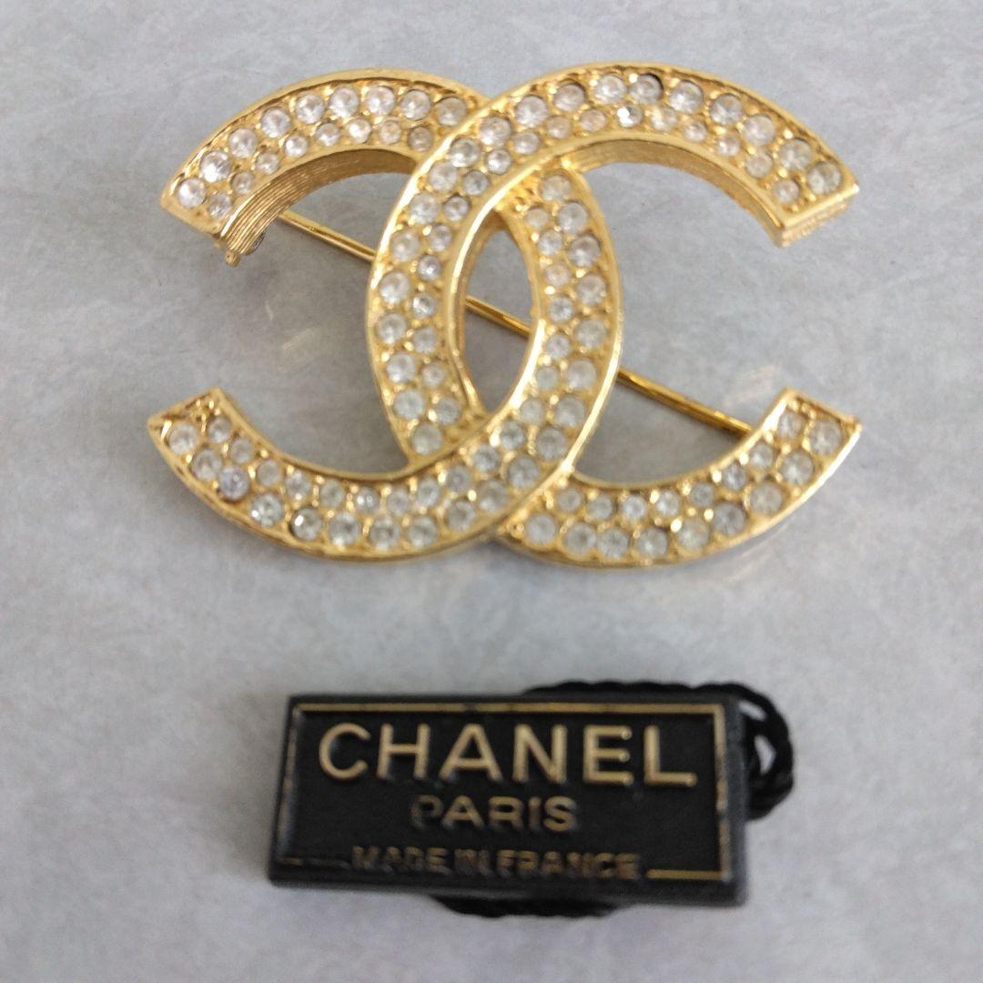 シャネル　ラインストーン　ブローチ　ビンテージ　箱付き　未使用