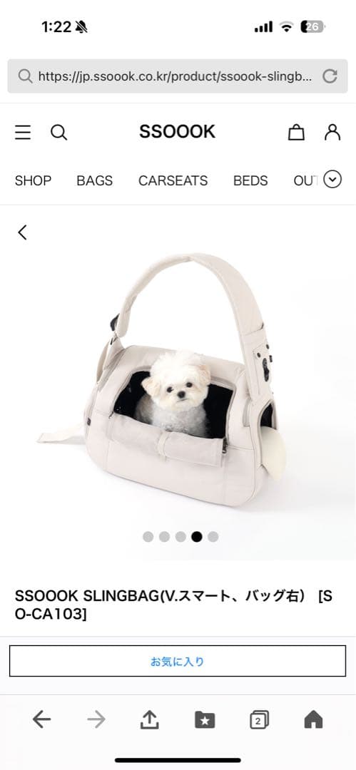 SSOOOK SLINGBAG(V.スマート、バッグ右） サイズL