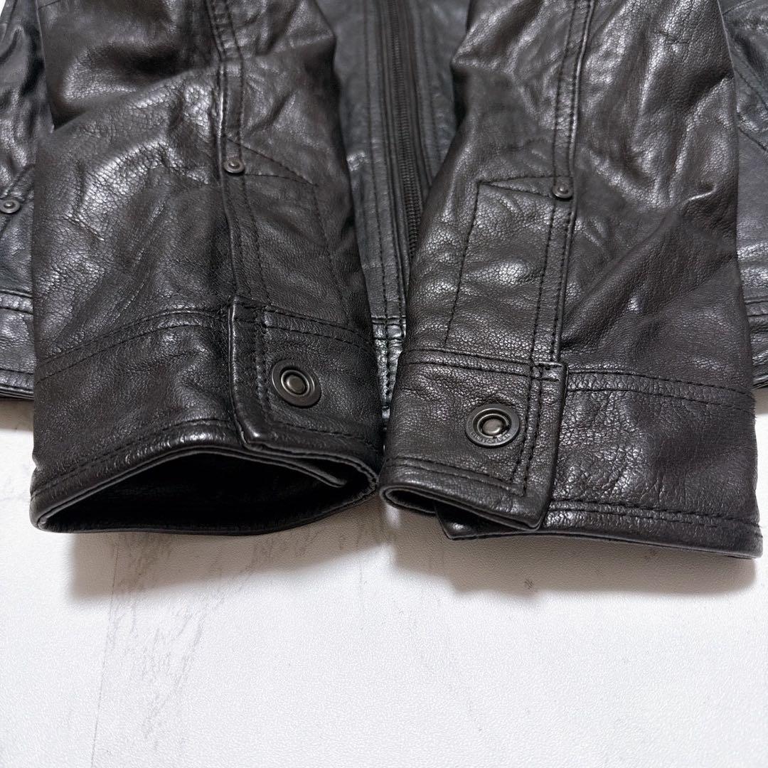 ニコルクラブフォーメン ゴートレザー レザージャケット 黒46